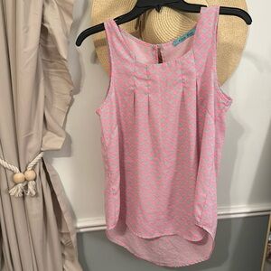 Alice blue flowy hi-lo tank top